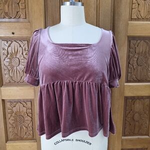 Arula Velour Babydoll Top
